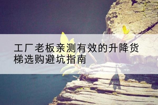广水升降货梯怎么选-工厂老板亲测有效的升降货梯选购避坑指南
