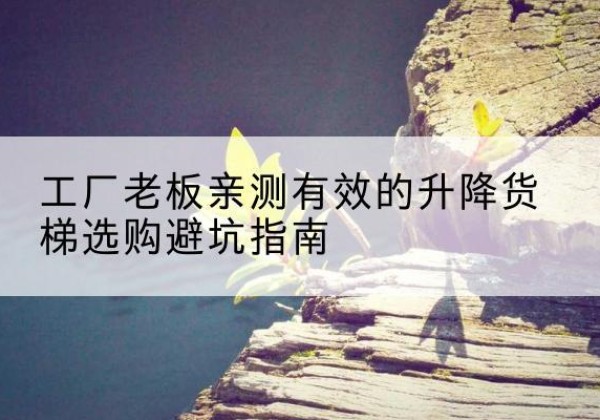 广水升降货梯怎么选-工厂老板亲测有效的升降货梯选购避坑指南